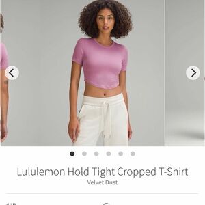 lululemon athletica hold tight Cropped T-Shirt - Velvet dust